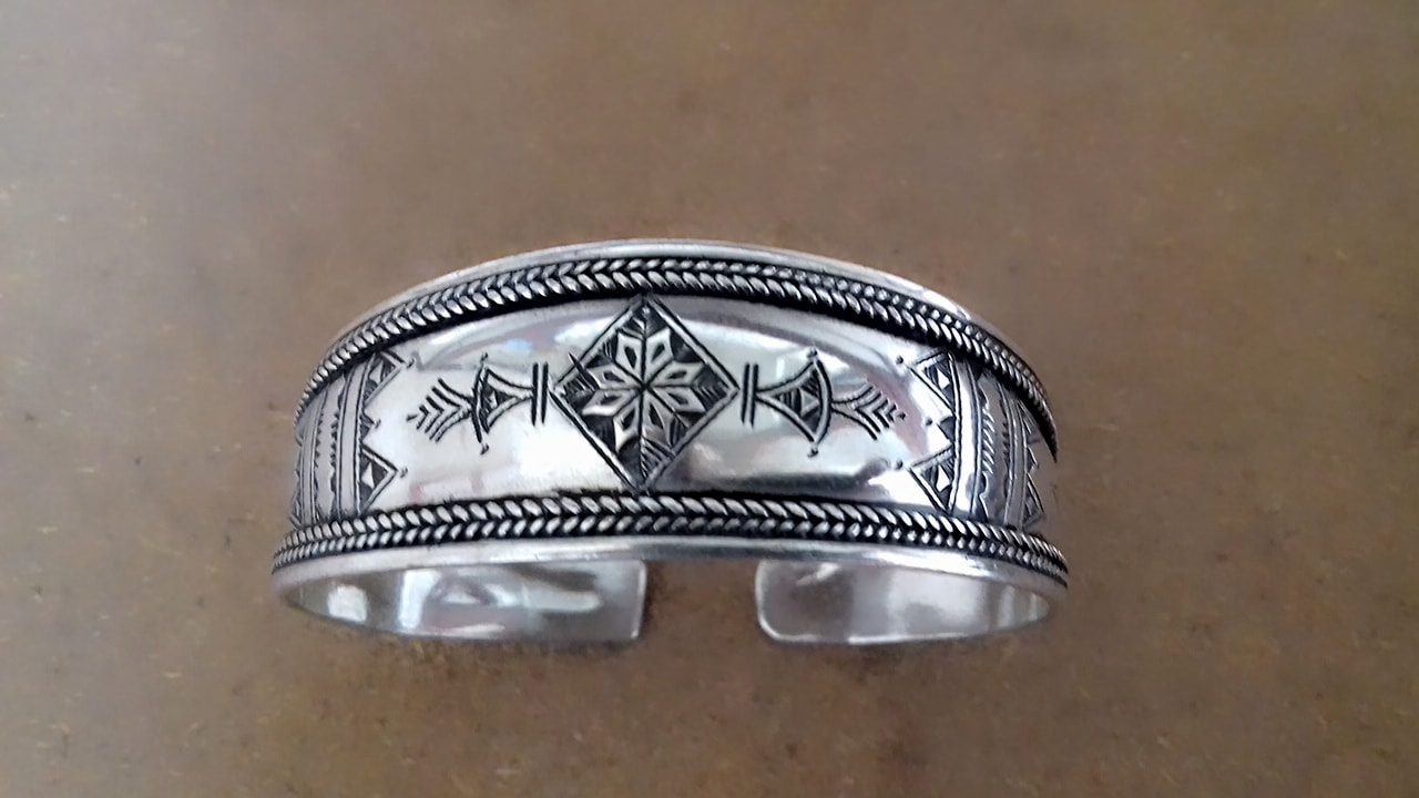  Bracelet 800 Tiznit Silver Black, White Morocco