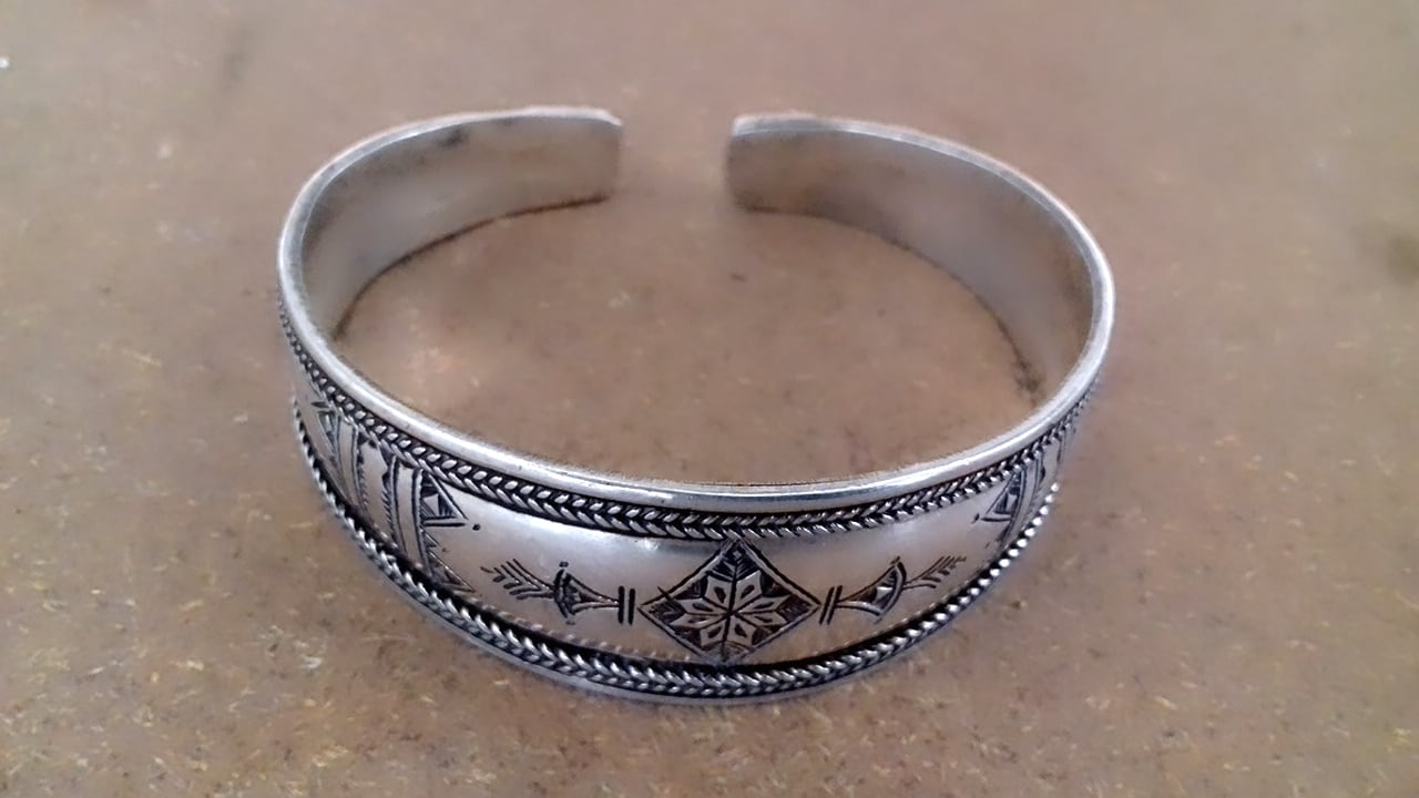  Bracelet 800 Tiznit Silver Black, White Morocco