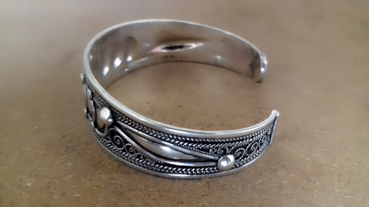 Bracelet 800 Tiznit Silver Black, White Morocco