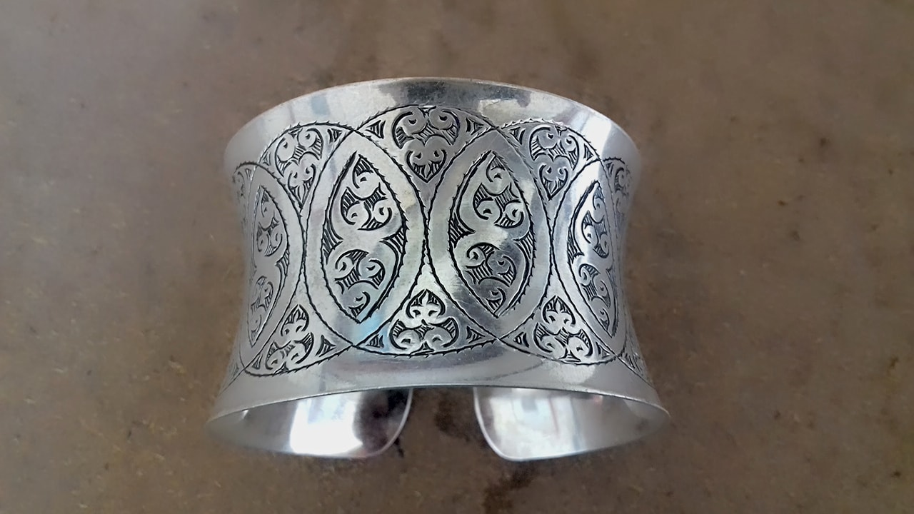  Bracelet 800 Tiznit Silver Black, White Morocco