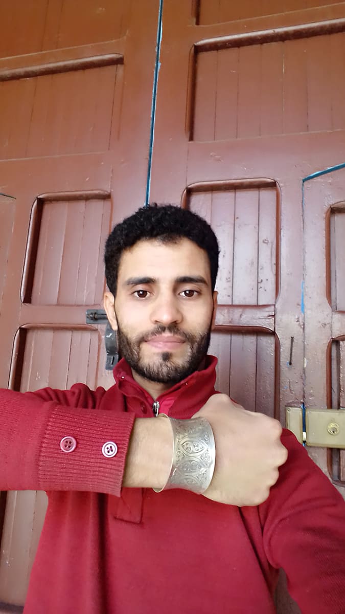  Bracelet 800 Tiznit Silver Black, White Morocco