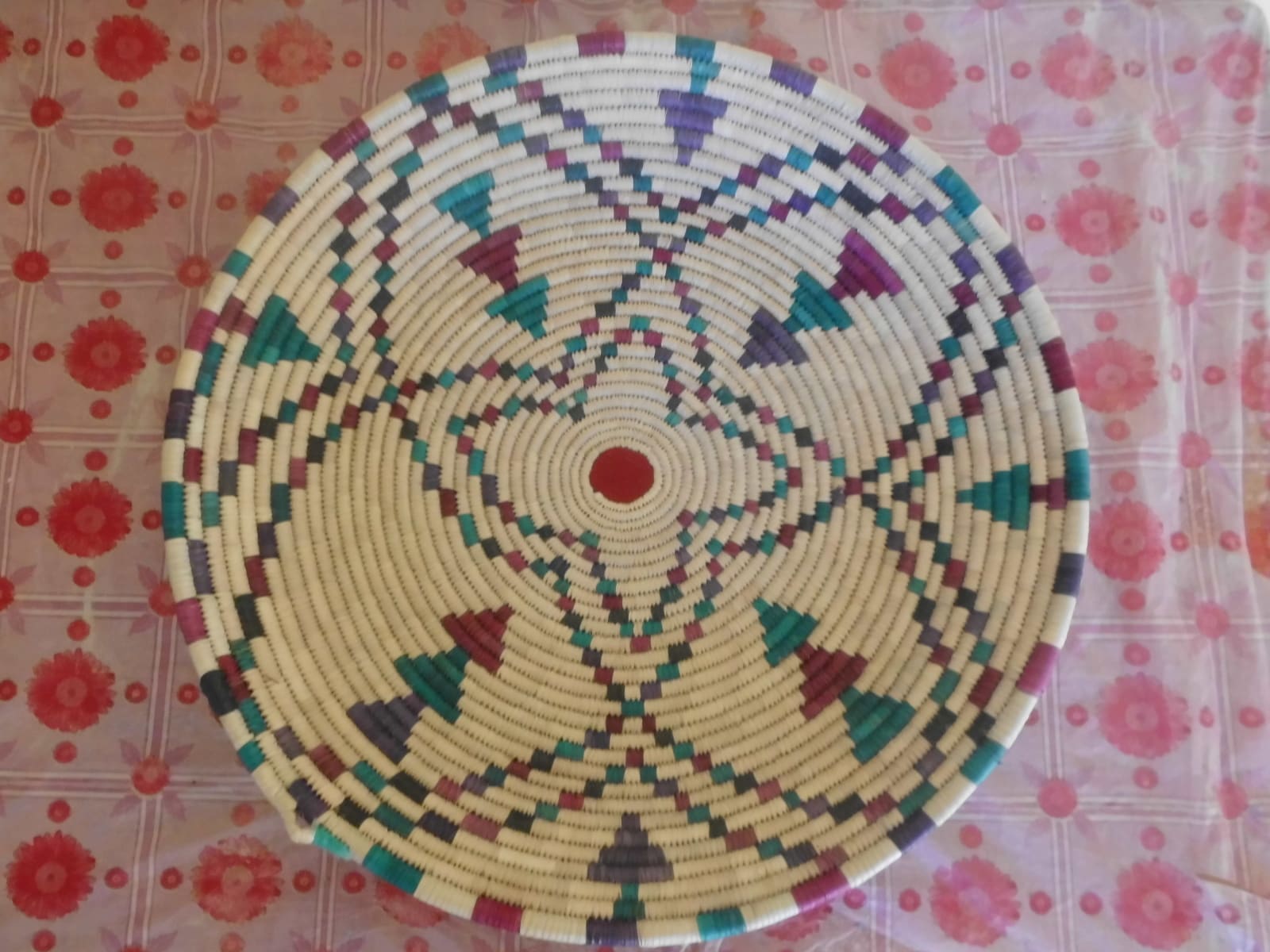  Woven Basket Assorted Threads Colored Morocco