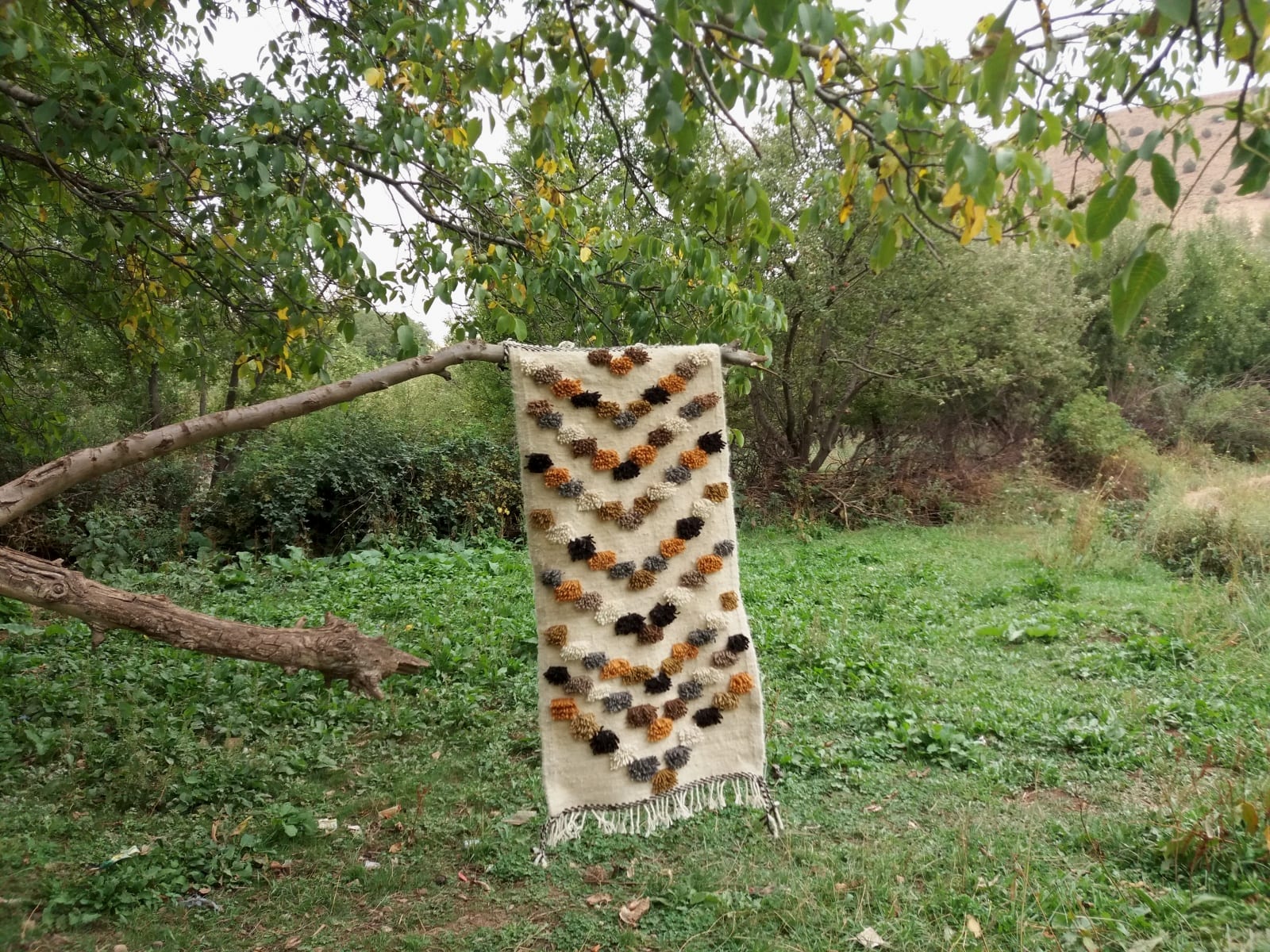  Beni Ourain Rug Wool  and Thread Colored Morocco