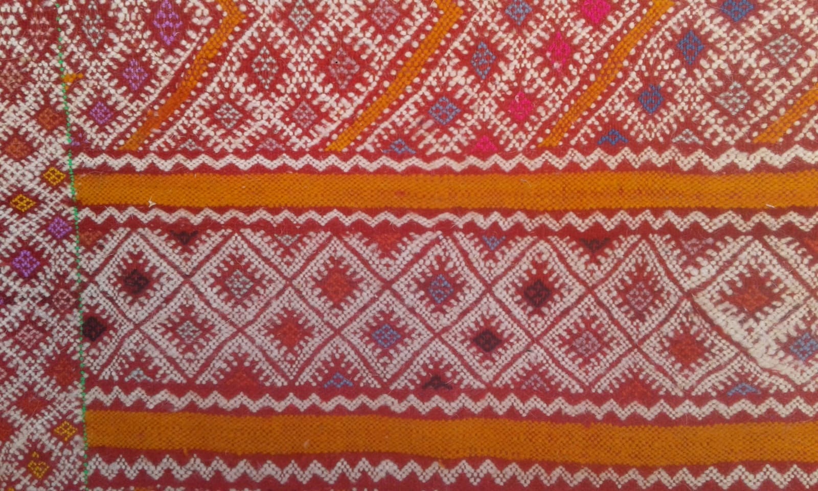  Hanbel Dyed Wool Red, Orange Morocco