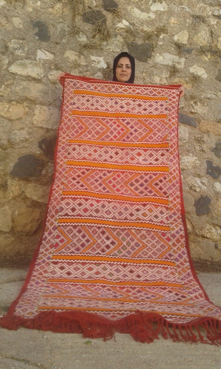  Hanbel Dyed Wool Red, Orange Morocco