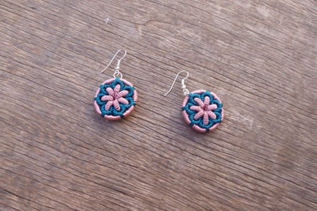 Ball and Button Earrings