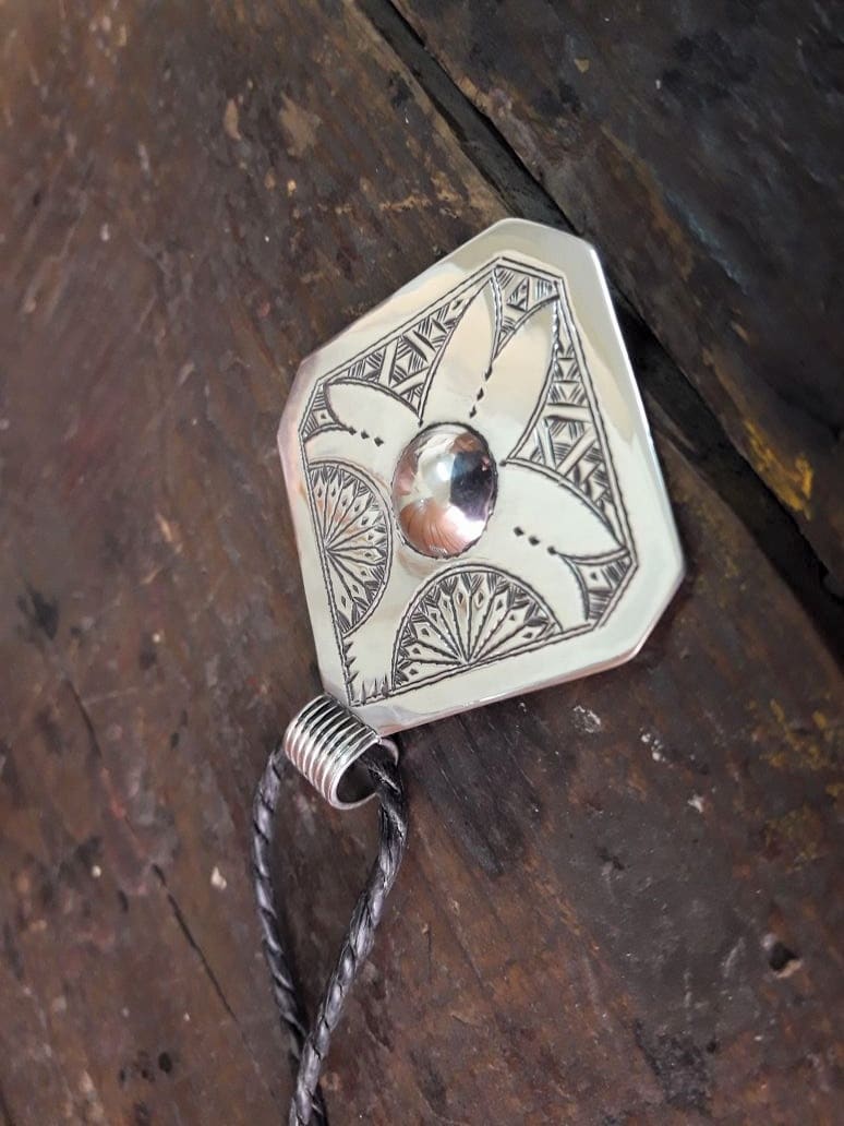  Necklace 800 Tiznit Silver Black, White Morocco