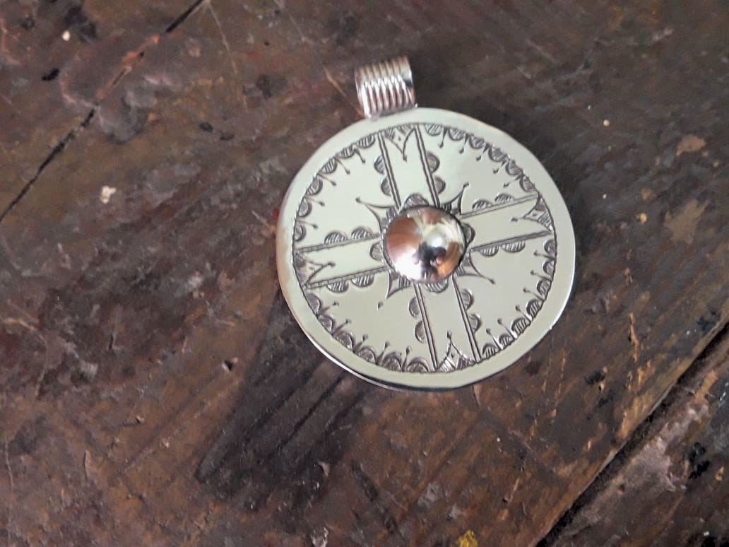  Necklace 800 Tiznit Silver Black, White Morocco