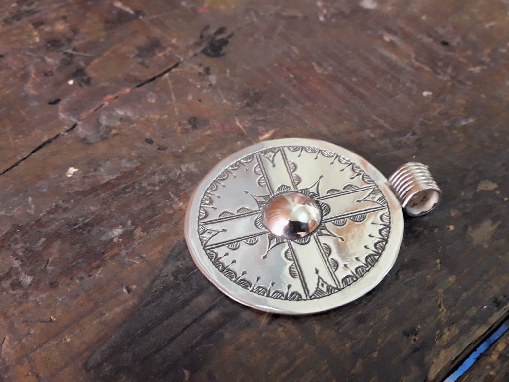  Necklace 800 Tiznit Silver Black, White Morocco