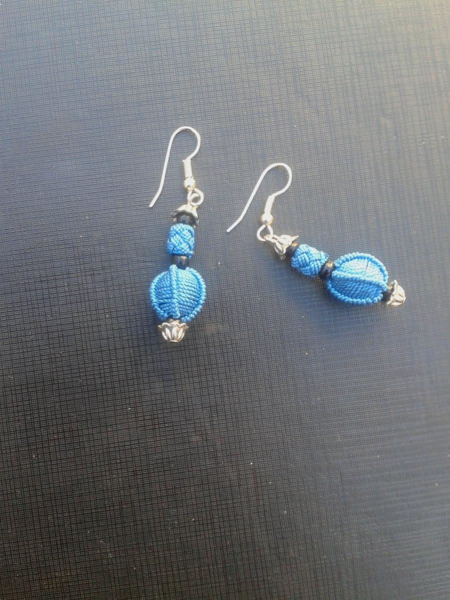 Ball and Button Earrings