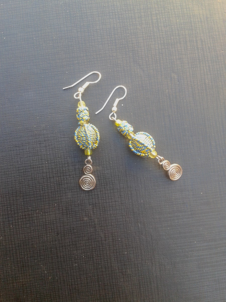 Button Dangle Earrings