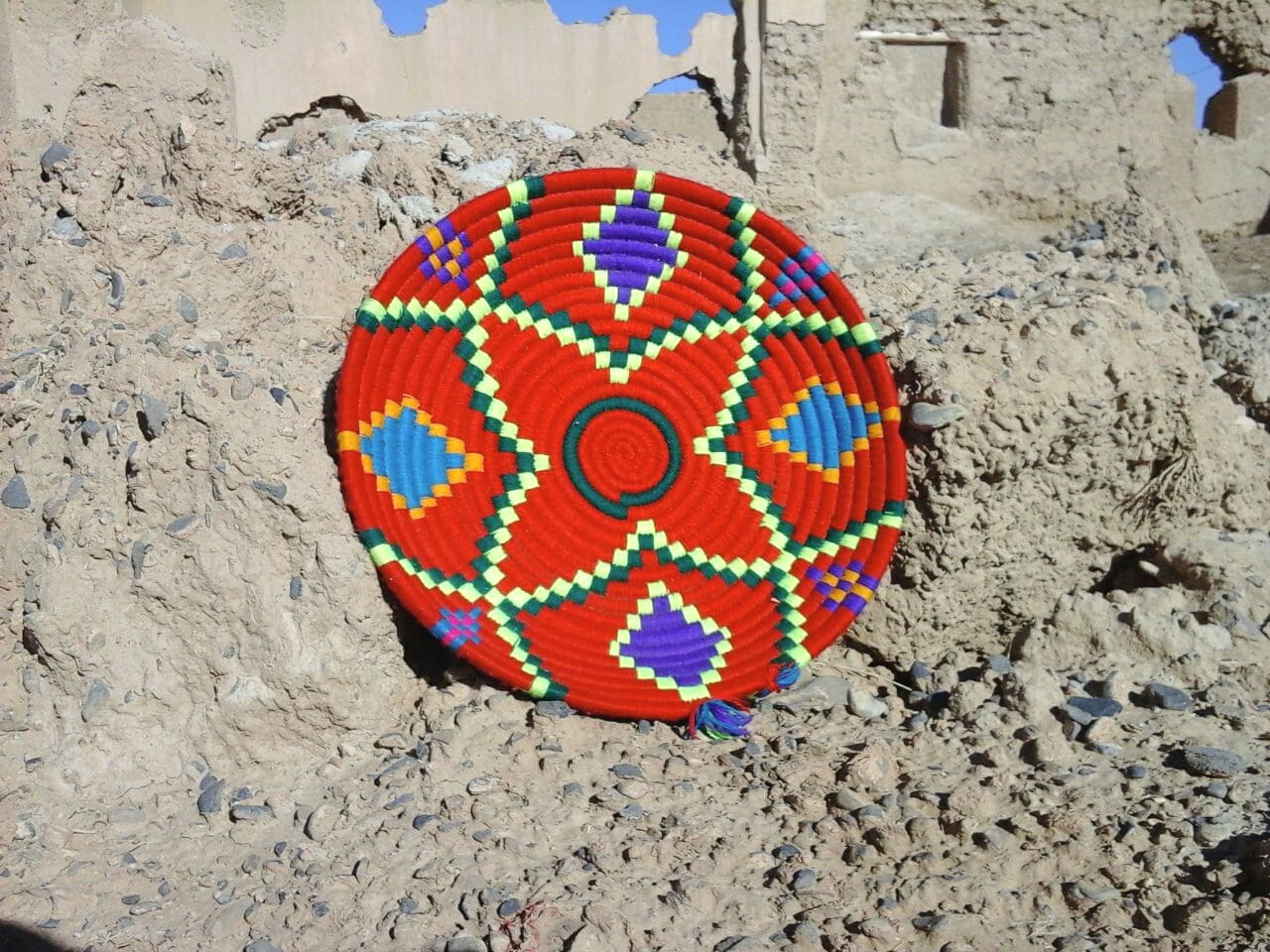  Basket Dyed Wool and Reed Colored Morocco