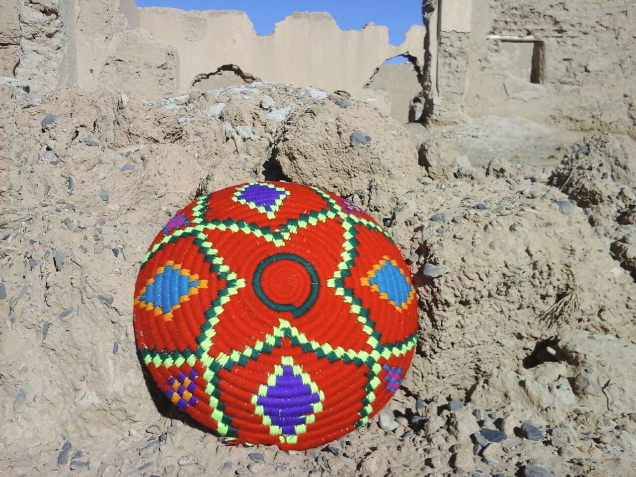  Basket Dyed Wool and Reed Colored Morocco