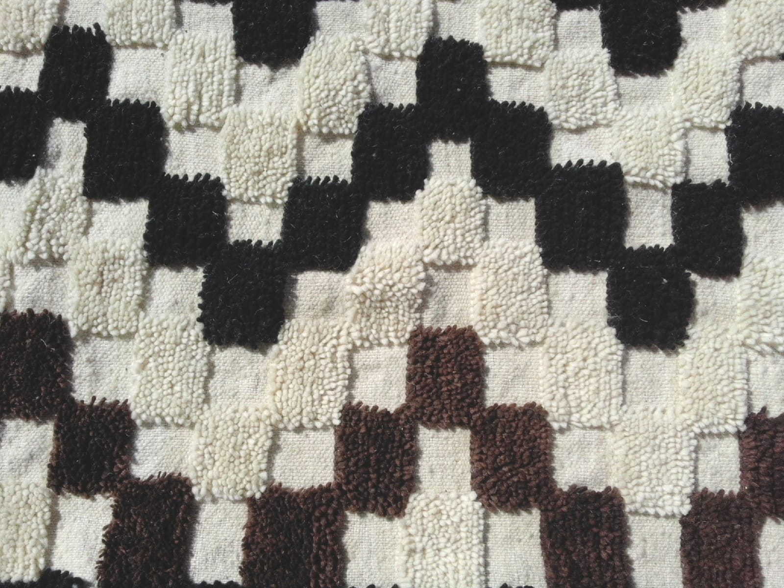  Pile Knot Rug Wool Brown, Black Morocco