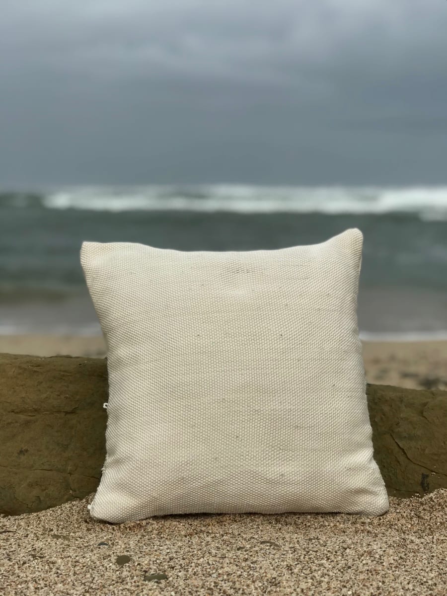  Woven Pillow Bamboo Black, White Morocco