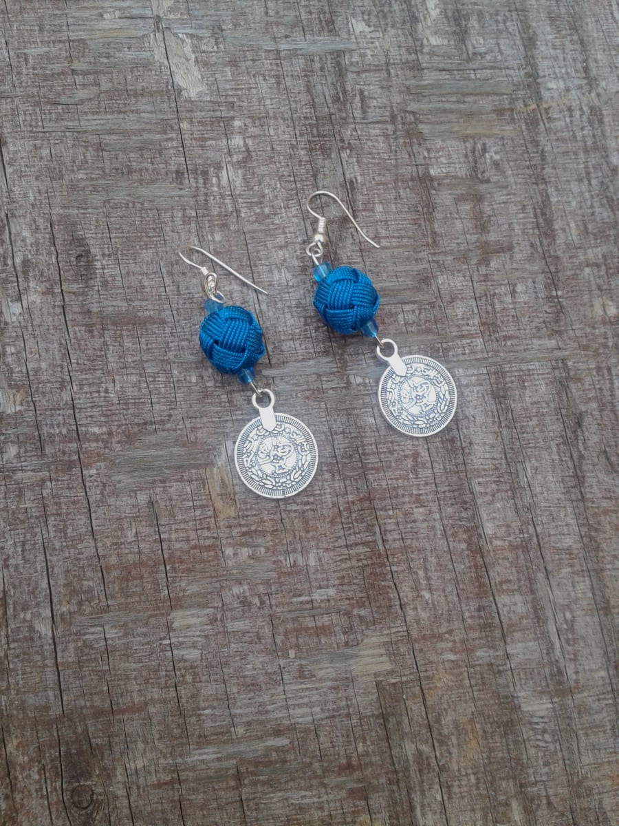 Button Dangle Earrings