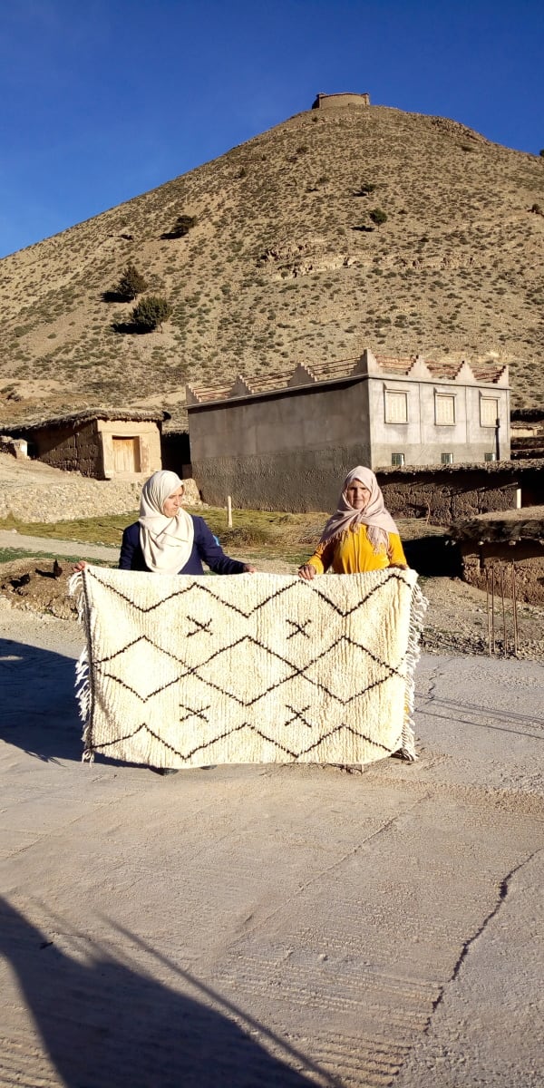  Beni Ourain Wool Black, White Morocco