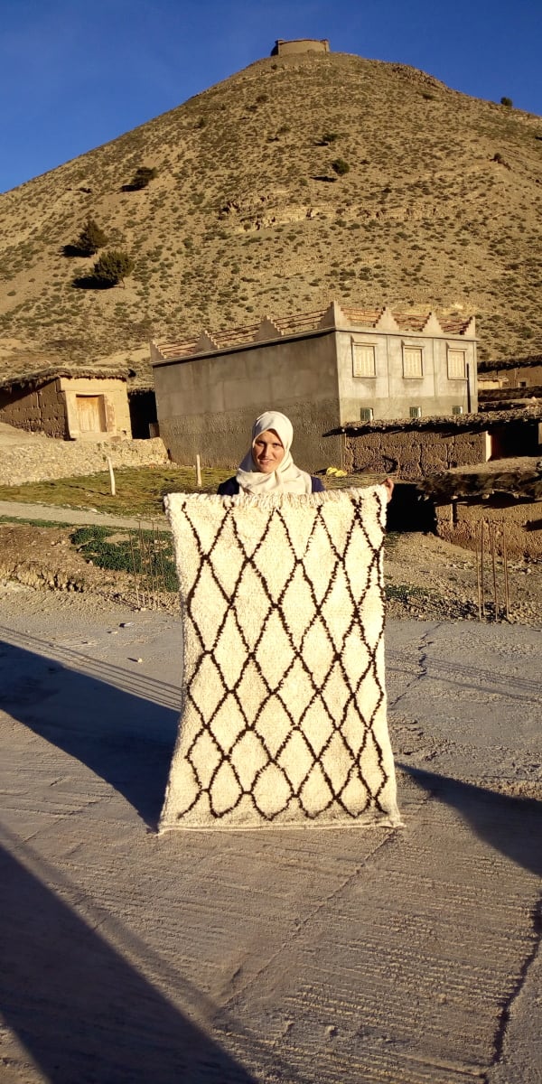  Beni Ourain Wool Black, White Morocco