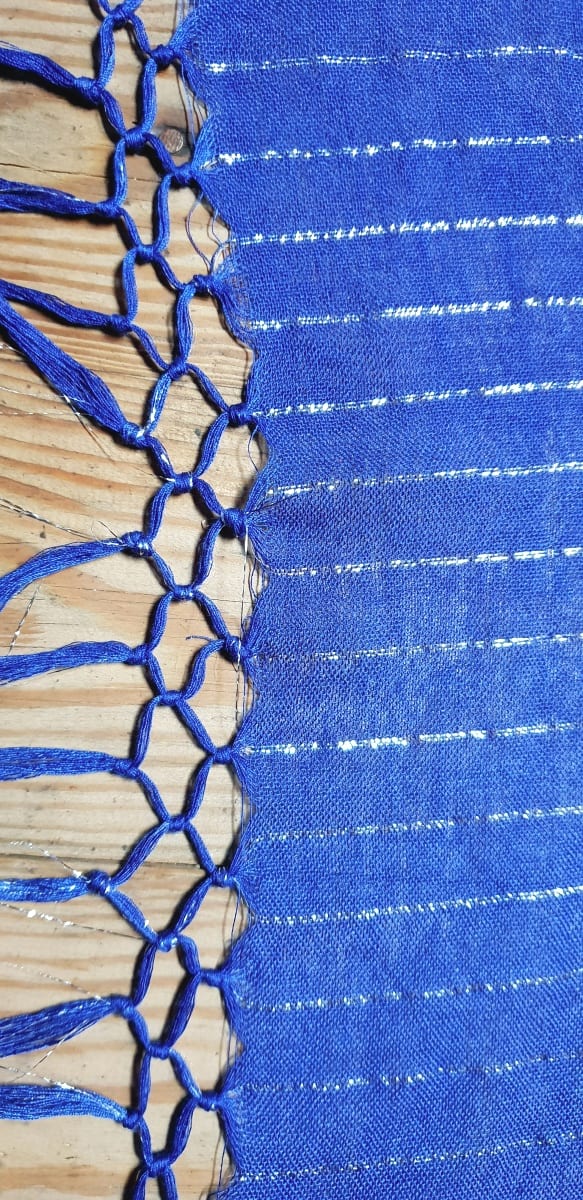  Scarf Cotton string Blue Morocco