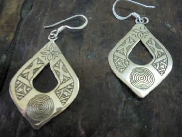  Earrings 800 Tiznit Silver Black, White Morocco