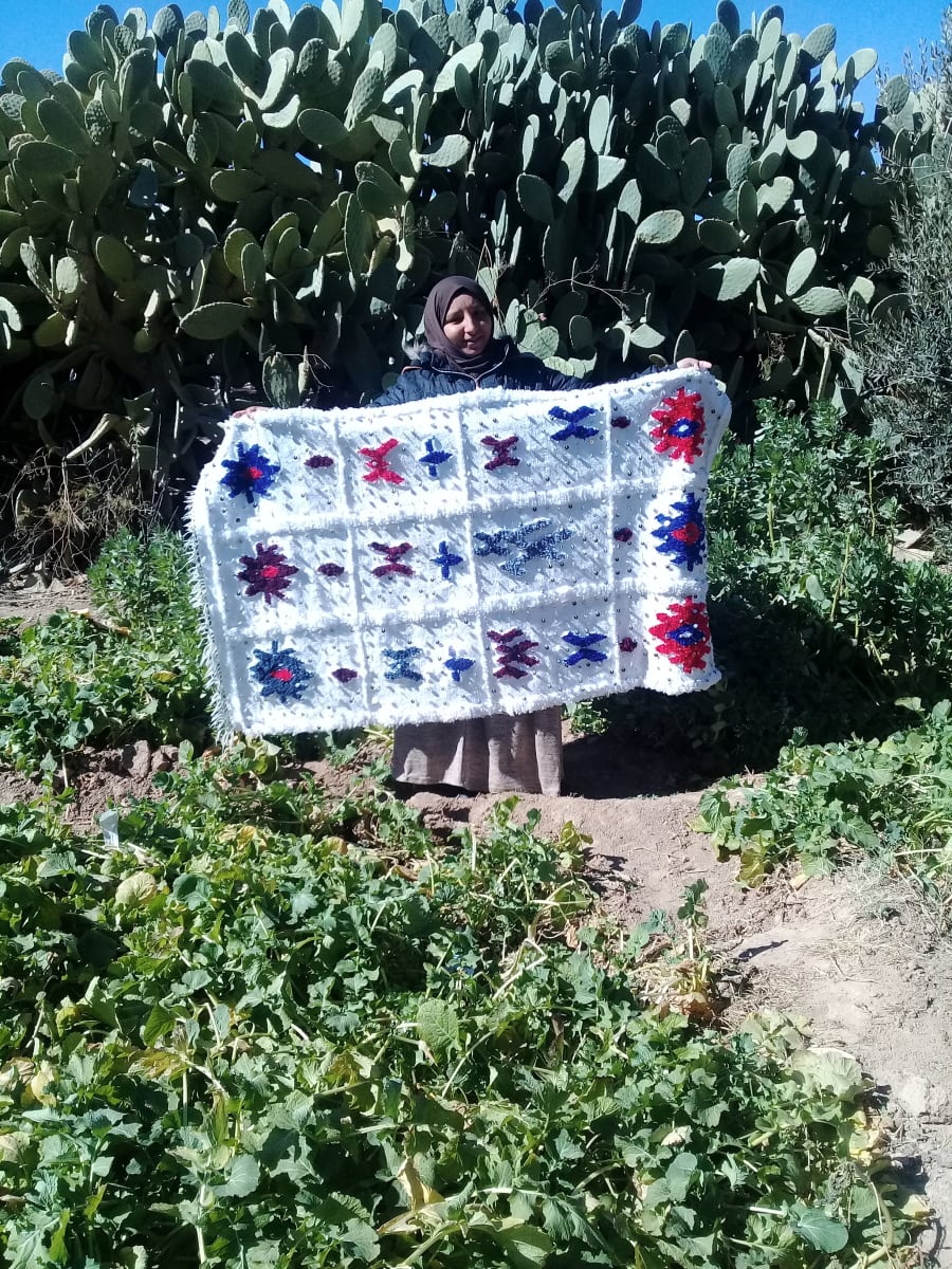  Pillow Dyed Wool and Cotton Warp Colored Morocco