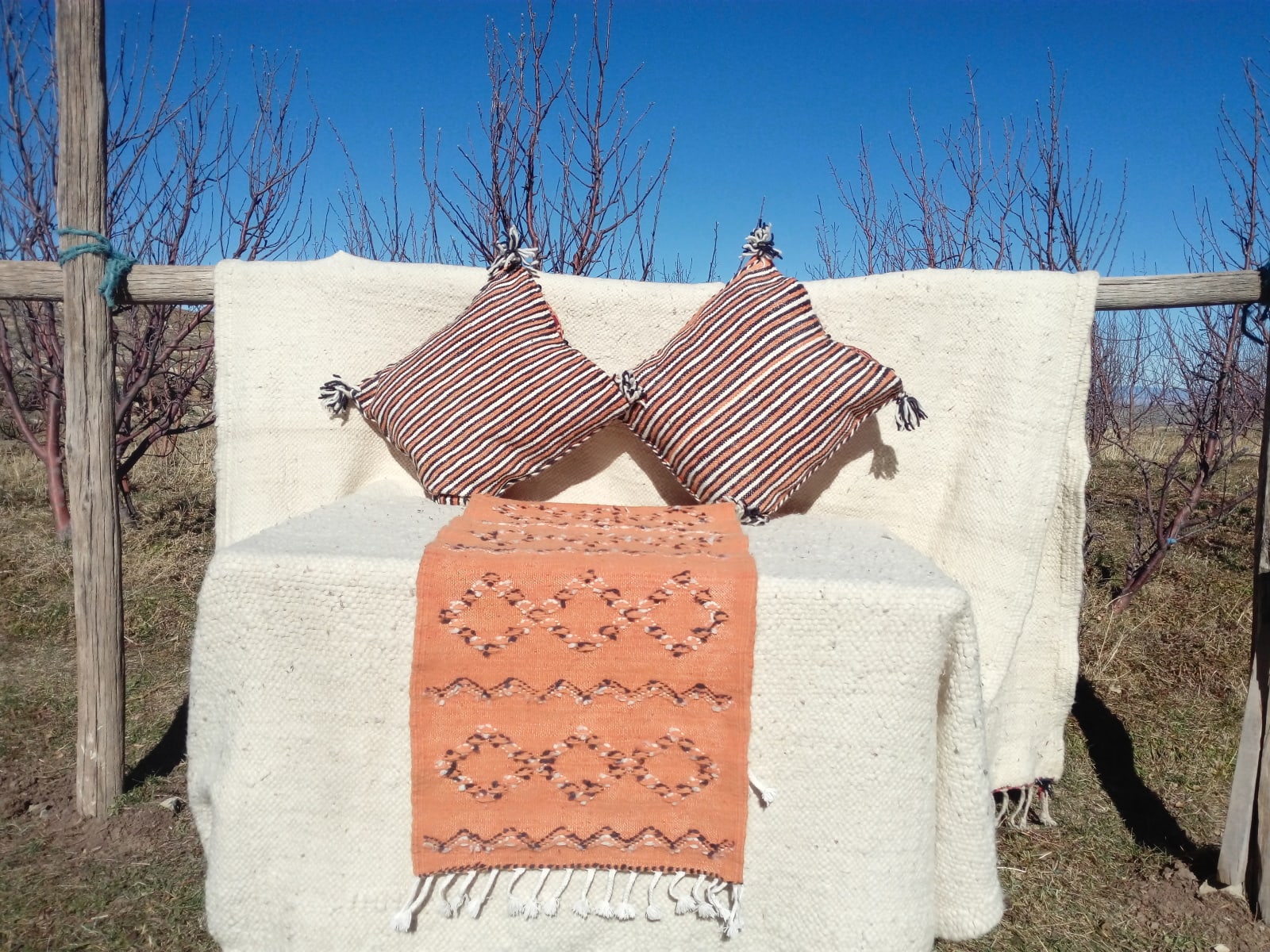  Hanbal Wool Orange, Black Morocco