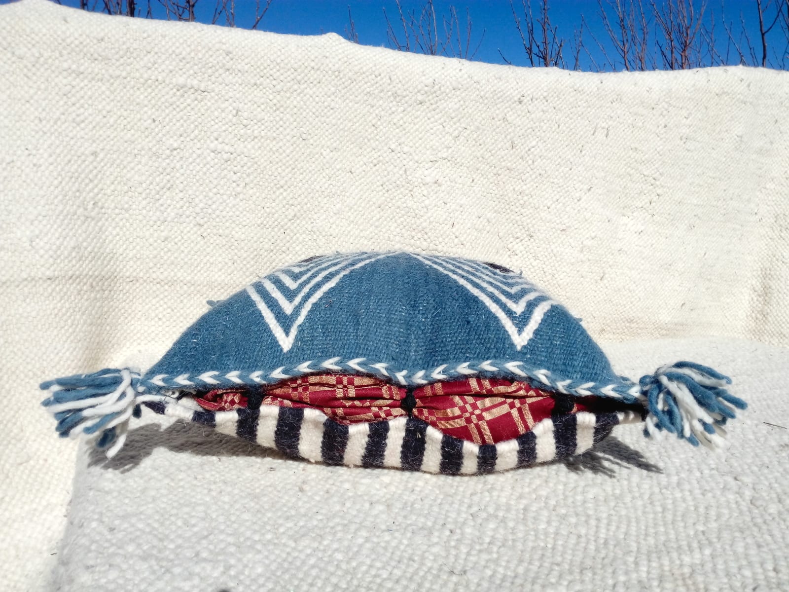  Hanbal Wool Light Blue, Black Morocco