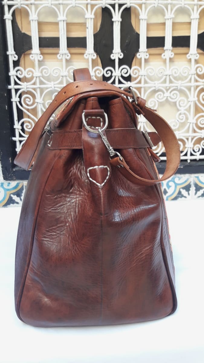  bag leather and Sabra silk Brown Morocco