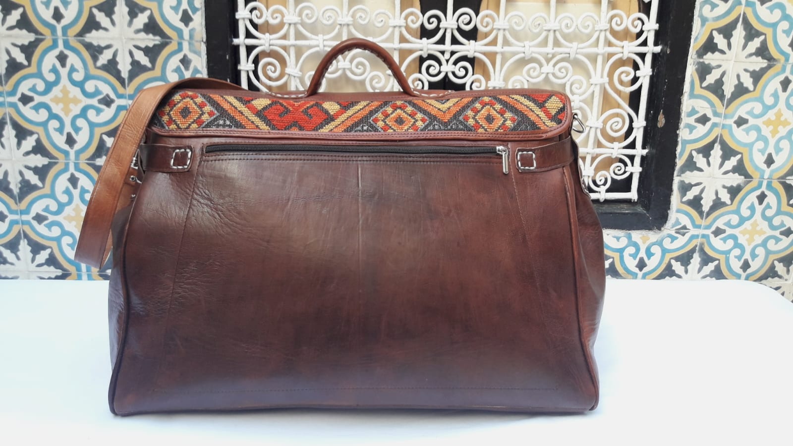  bag leather and Sabra silk Brown Morocco