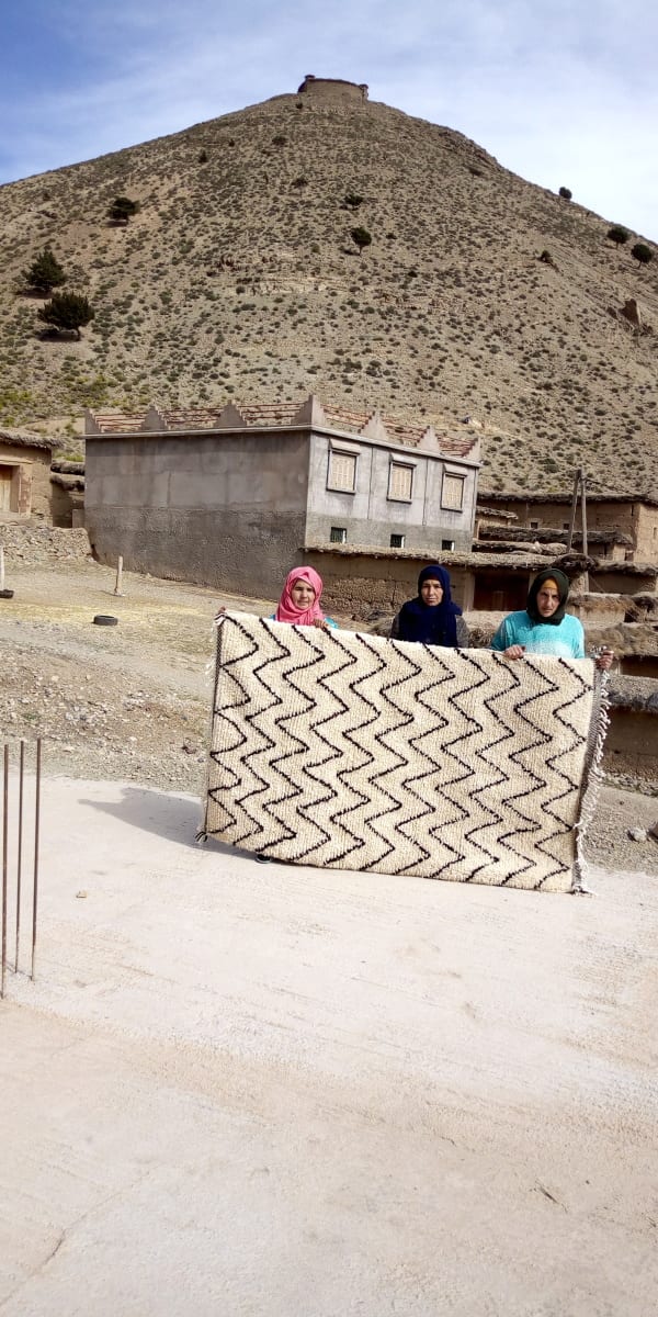  Beni Ourain Wool Black, White Morocco