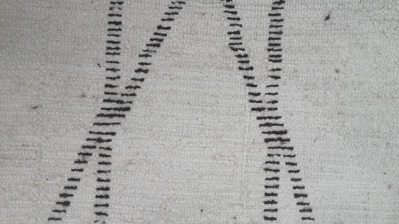  Pile Knot Rug Wool Black, White Morocco