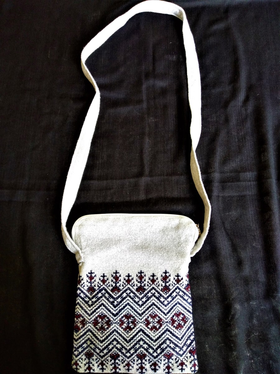  Hand Bag  fabric  and thread Red, Blue Morocco