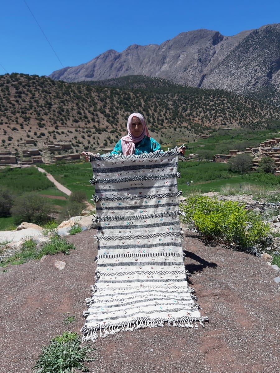  Beni Ourain Rug Wool  and Thread Colored Morocco