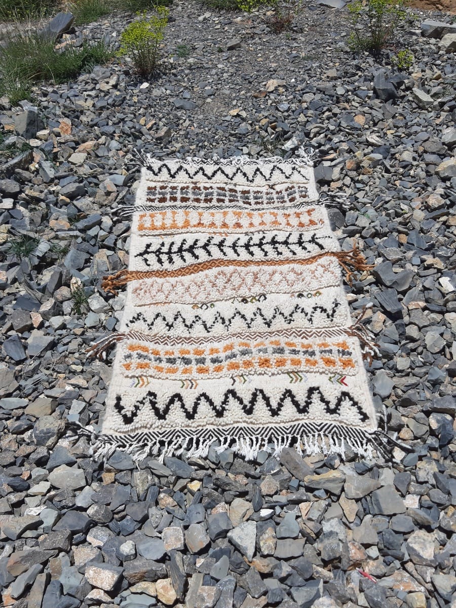  Beni Ourain Rug Wool  and Thread Colored Morocco