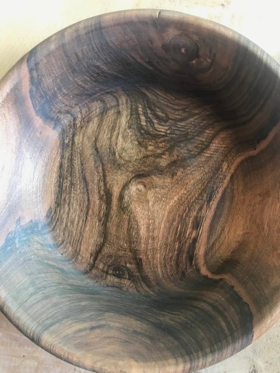  Hand Carved Bowl Walnut Wood Brown Morocco
