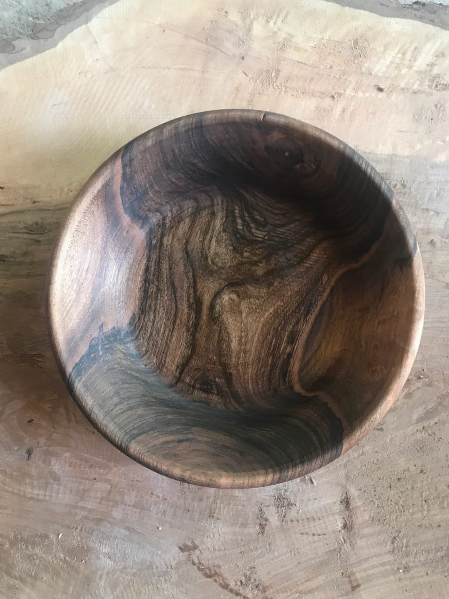  Hand Carved Bowl Walnut Wood Brown Morocco
