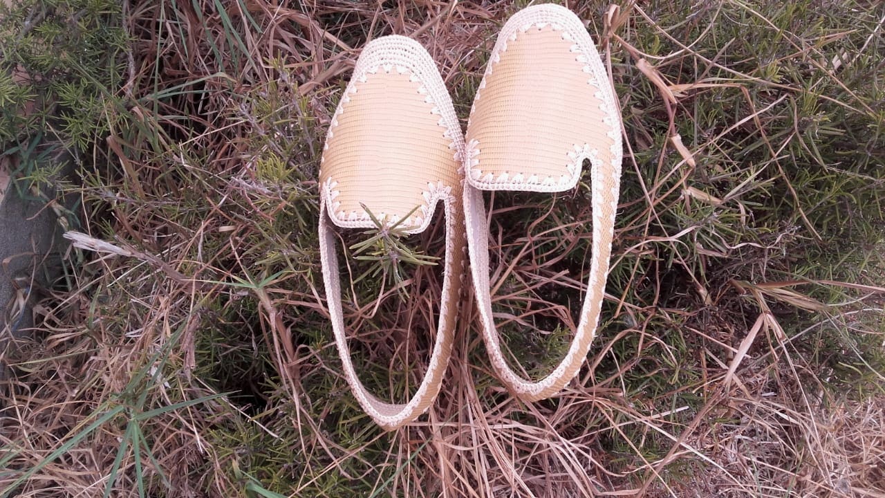  Boho Shoes Rafia fibers White Morocco