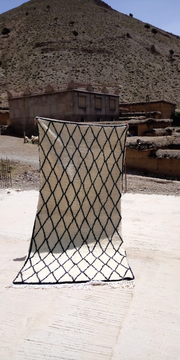 Beni Ourain Wool Black, White Morocco