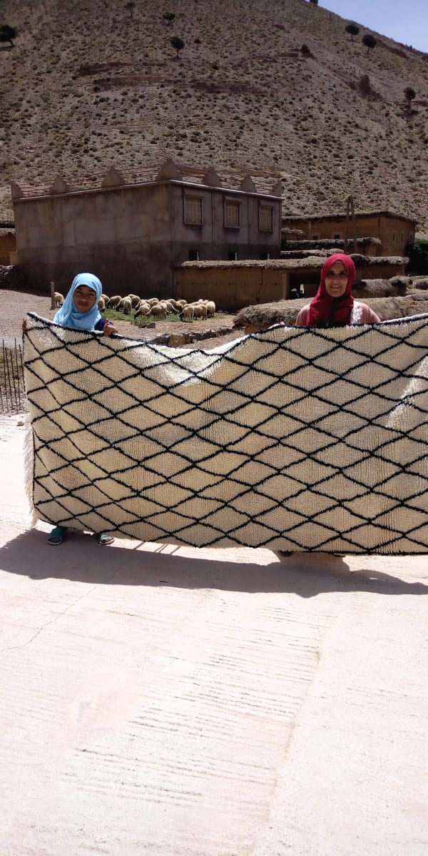  Beni Ourain Wool Black, White Morocco