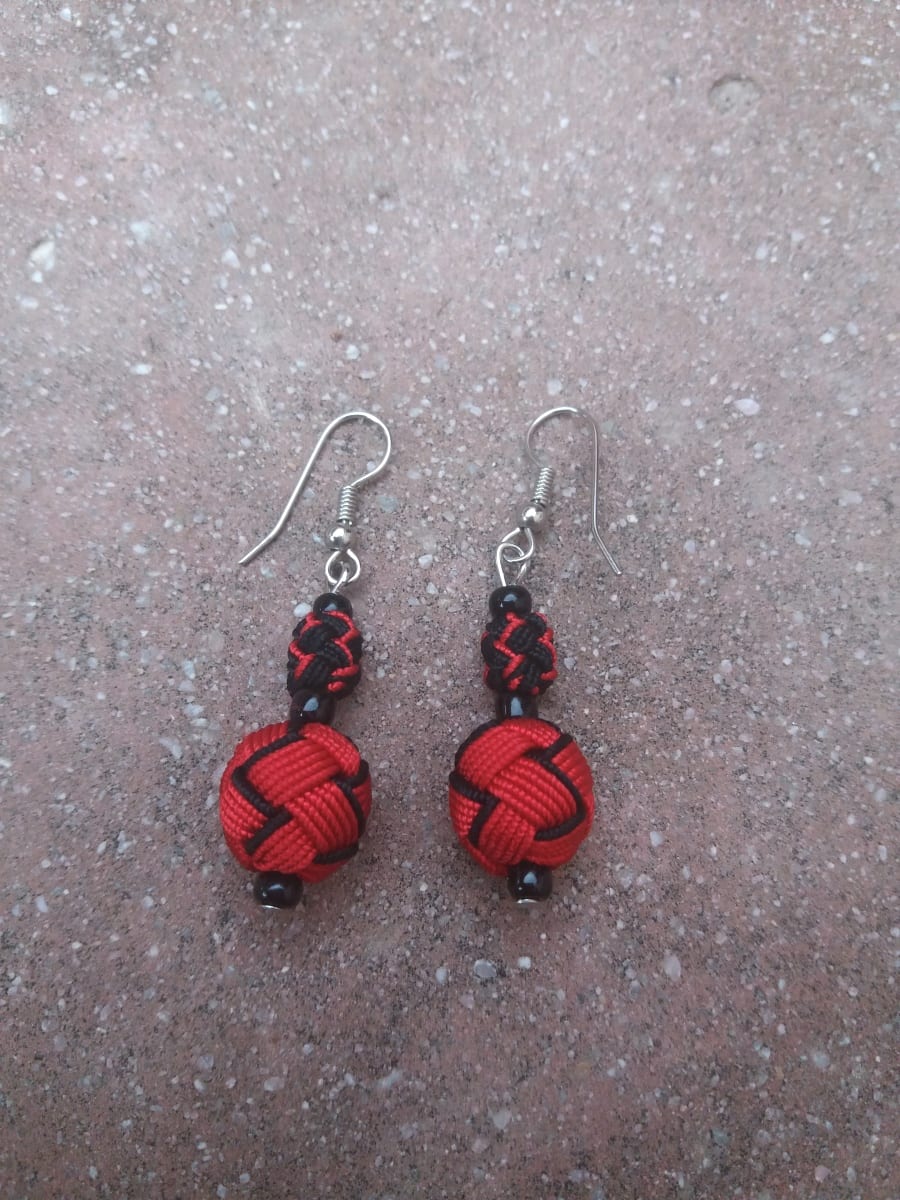 Ball and Button Earrings