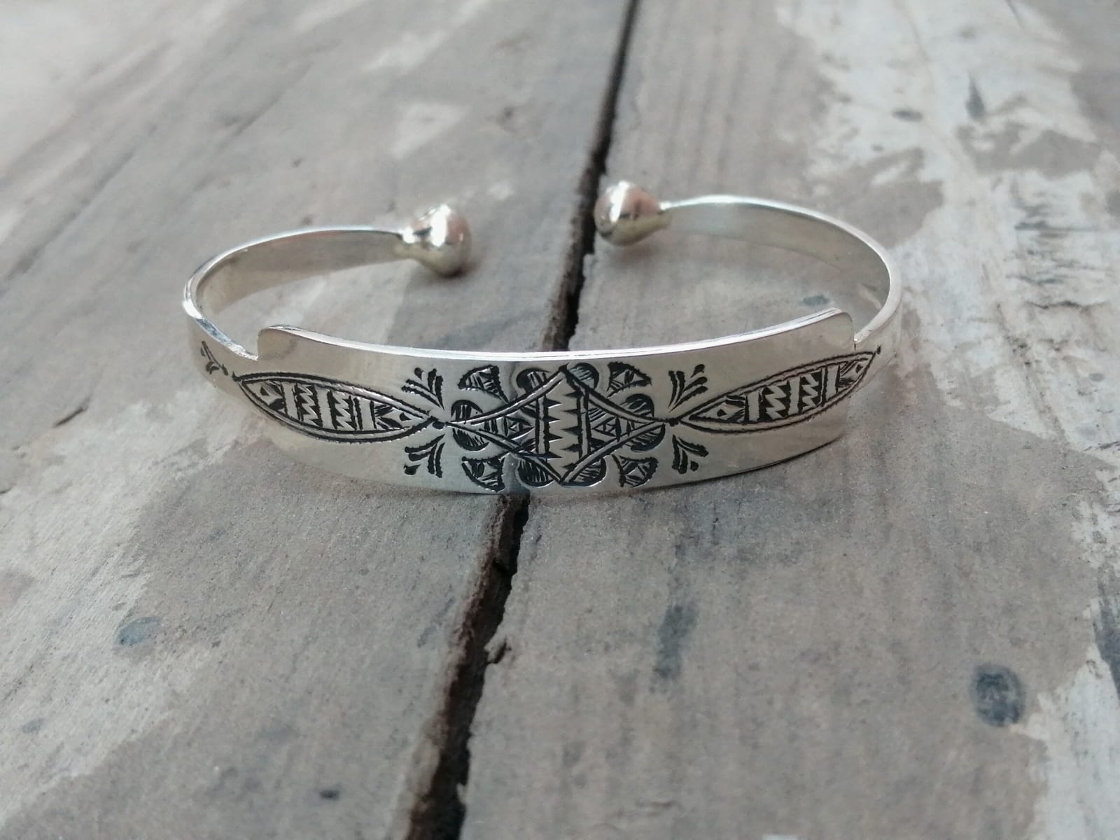  Bracelet 800 Tiznit Silver Black, White Morocco