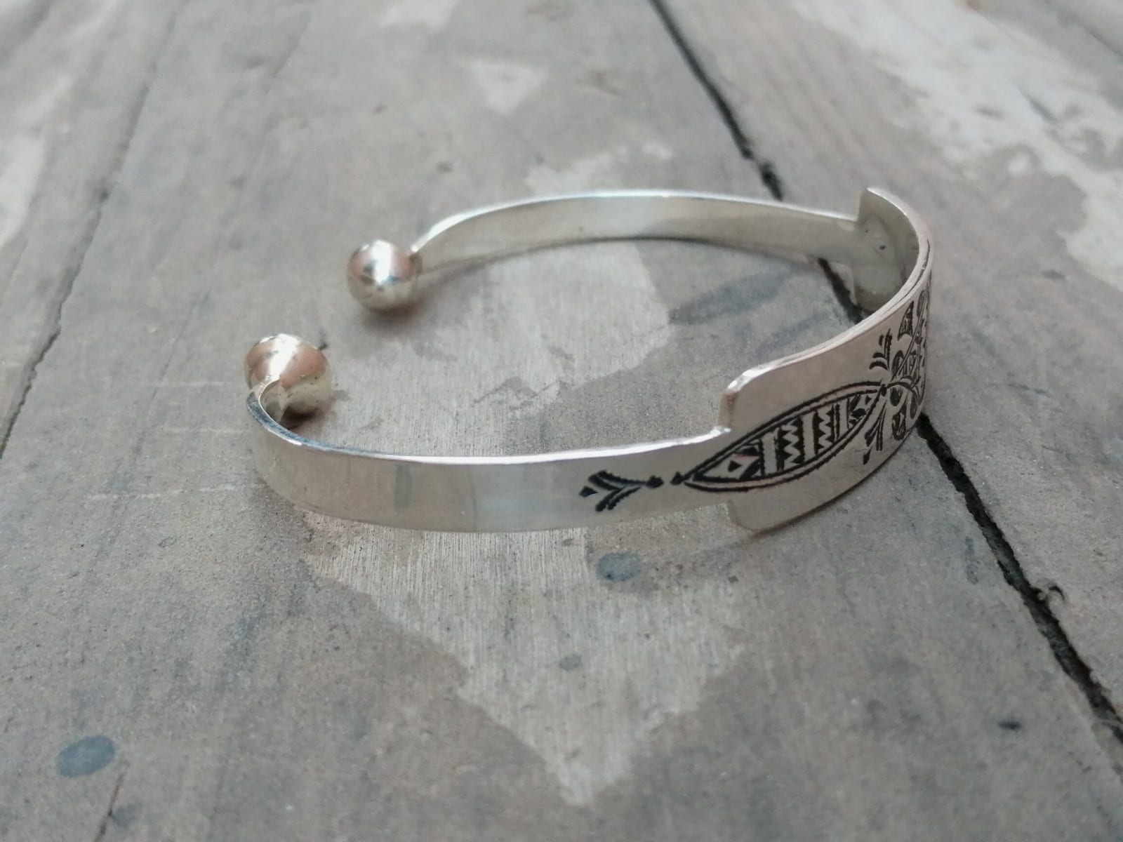  Bracelet 800 Tiznit Silver Black, White Morocco