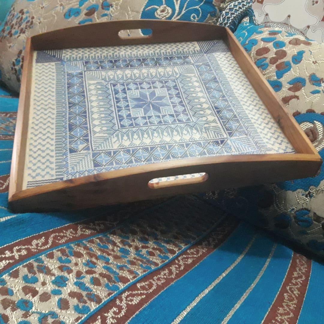  Serving Tray Acrylic Thread Colored Morocco