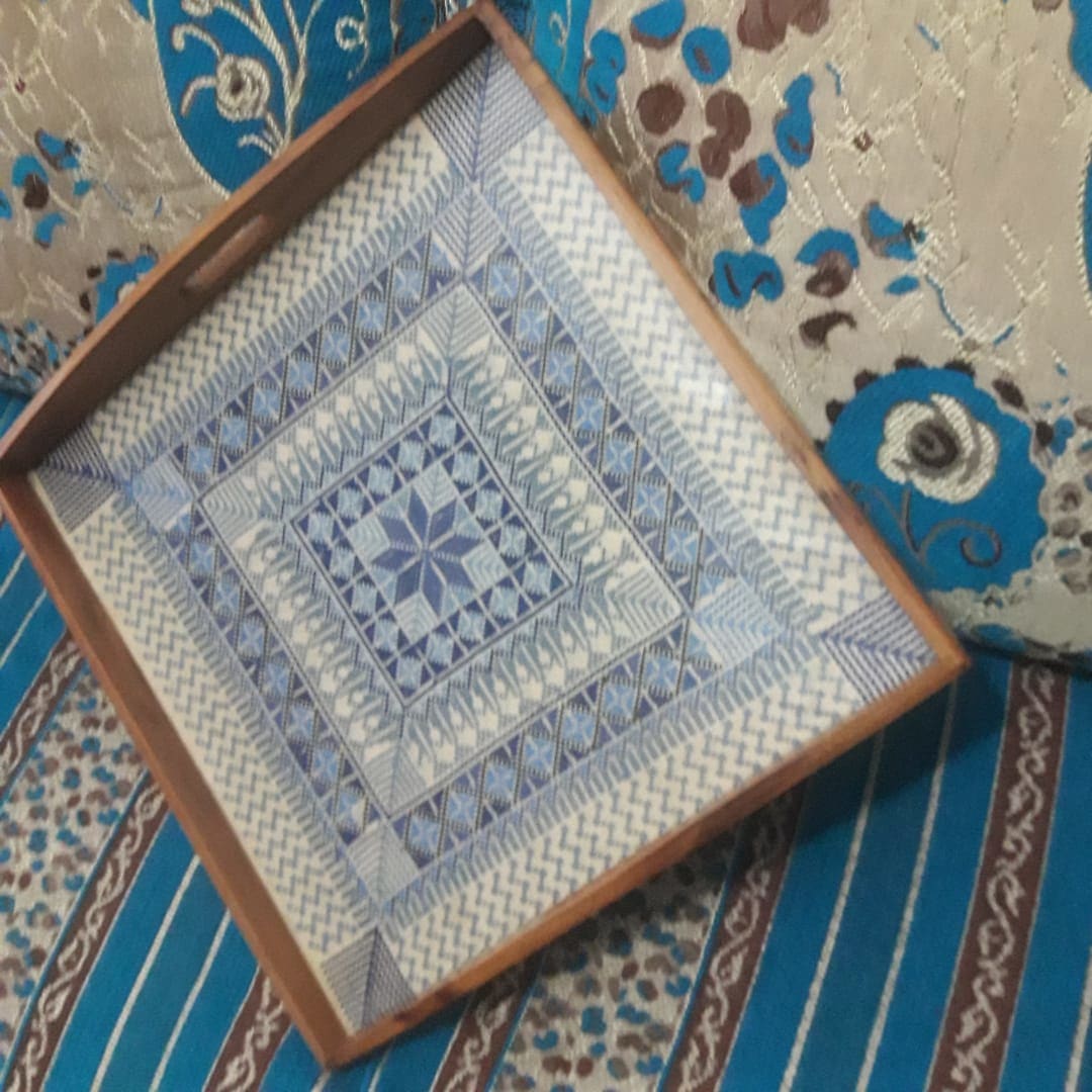  Serving Tray Acrylic Thread Colored Morocco