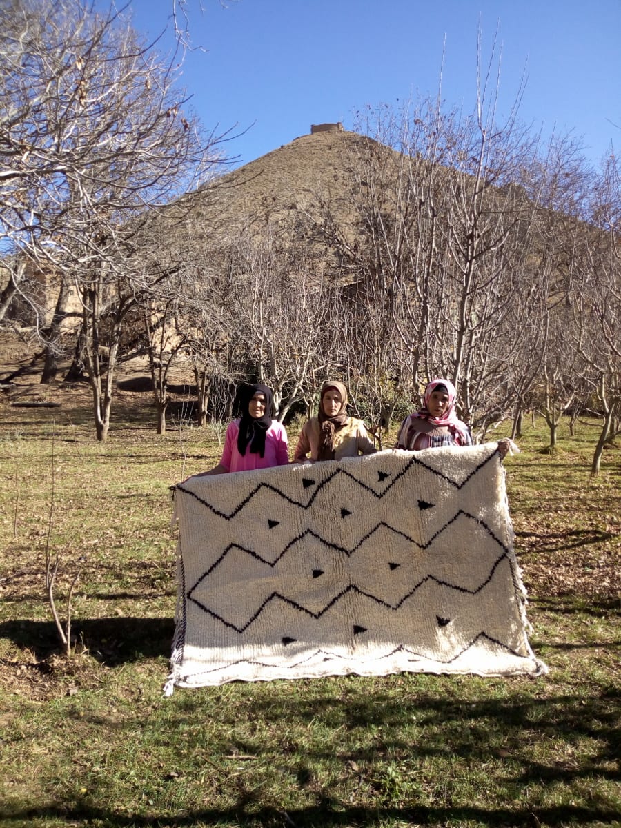  Beni Ourain Wool Black, White Morocco