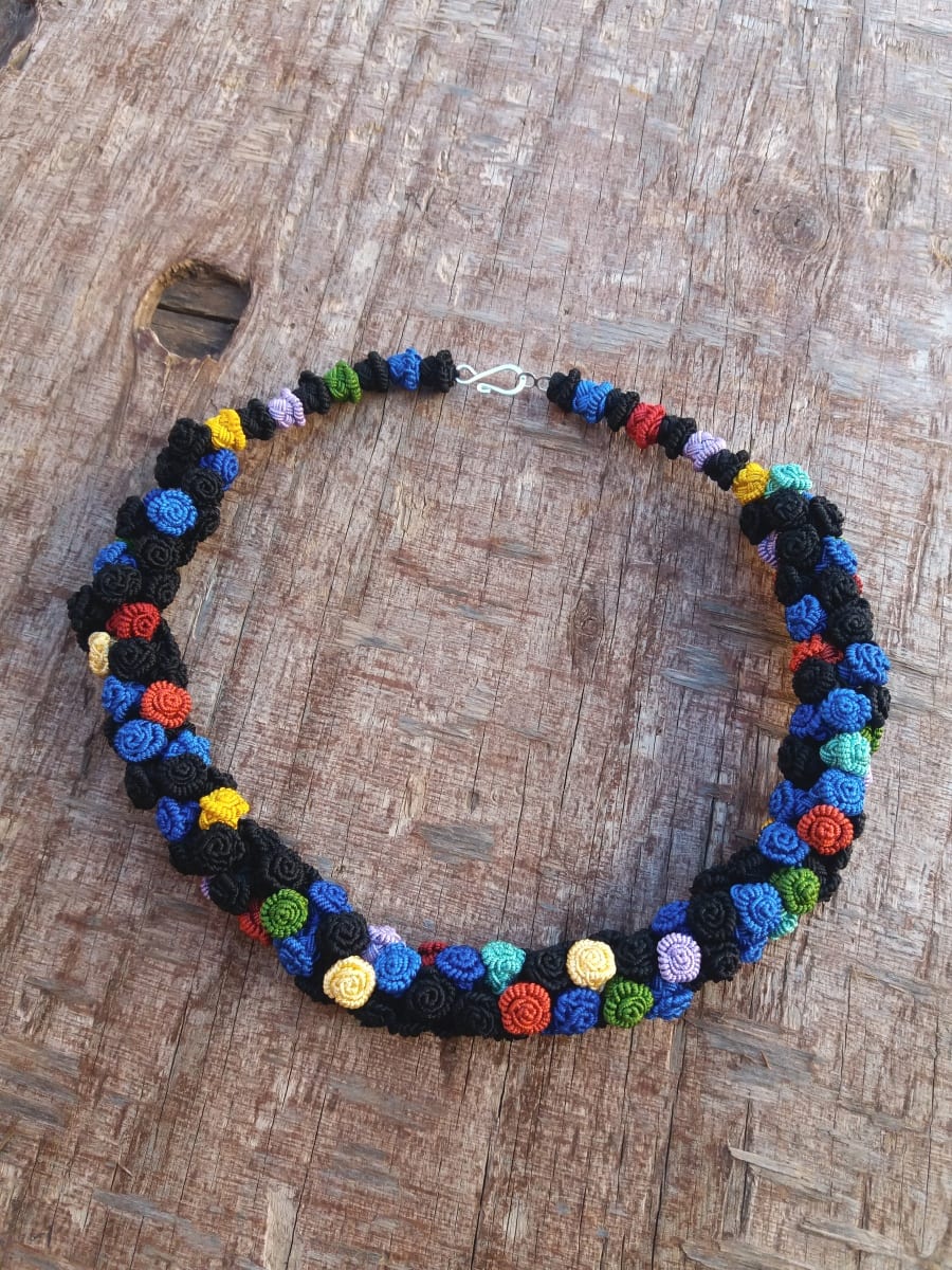  Cluster Necklace  Colored Morocco