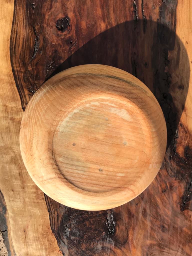  Hand Carved Bowl Walnut Wood Brown Morocco