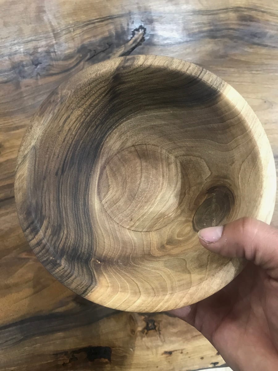  Hand Carved Bowl Walnut Wood Brown Morocco