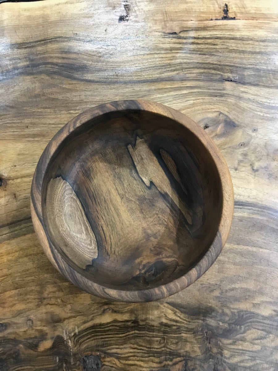  Hand Carved Bowl Walnut Wood Brown Morocco