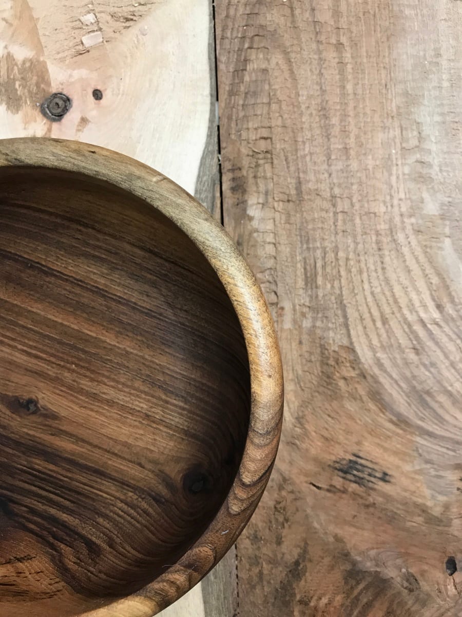  Hand Carved Bowl Walnut Wood Brown Morocco